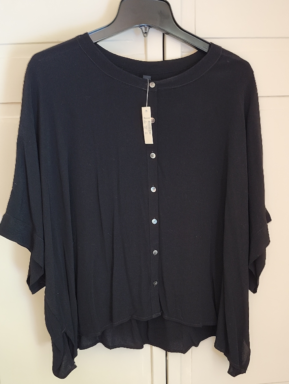 Madwell High Low Buttondown Top , Drop Oversize Sleeves
